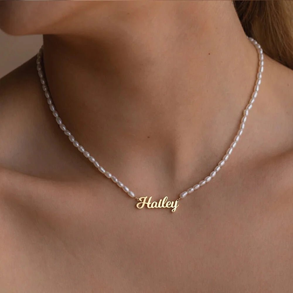 Collar Calma Marina con Nombre - LUZ DE LUNAS LLC