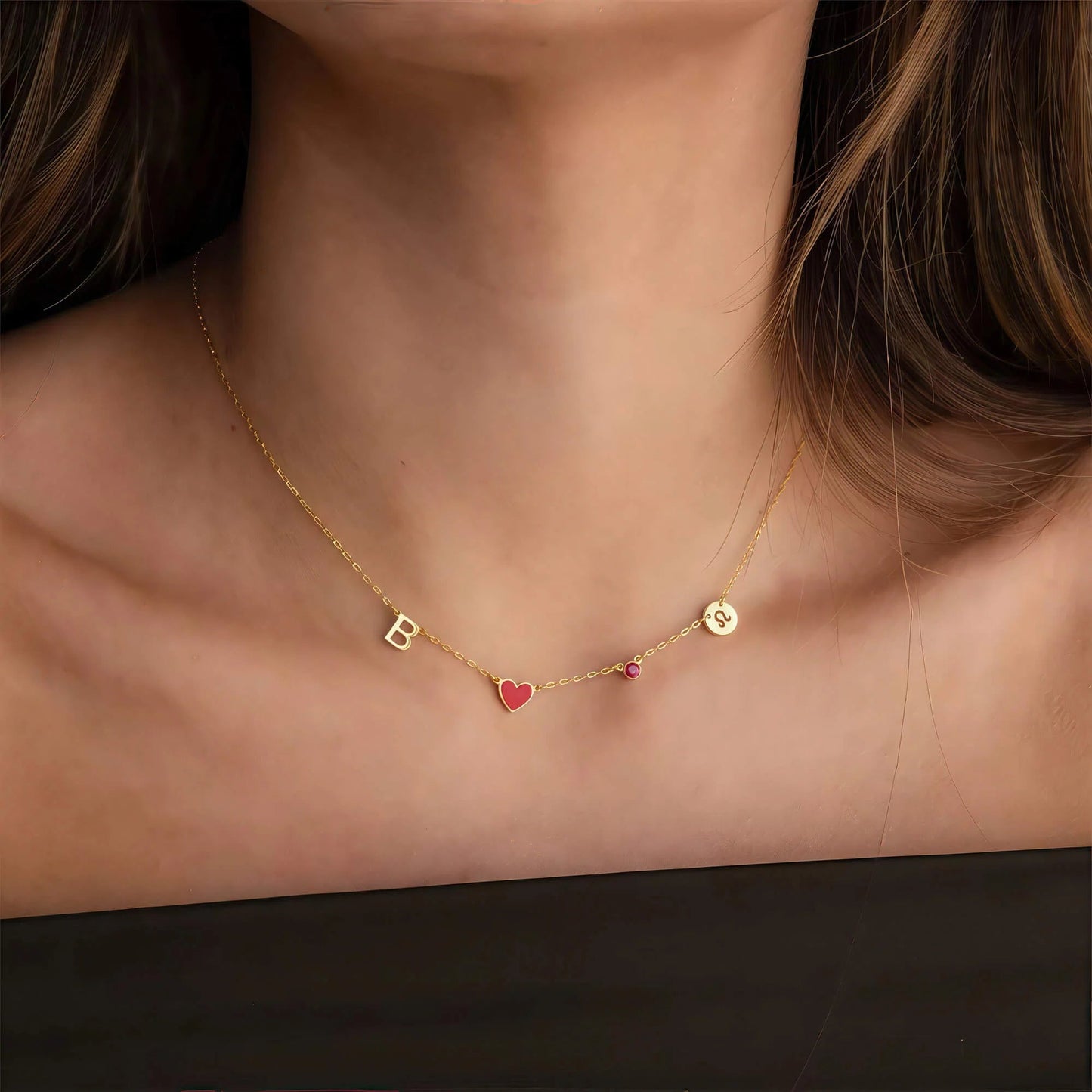 Collar de Charms Espaciales en Oro 18K - LUZ DE LUNAS LLC