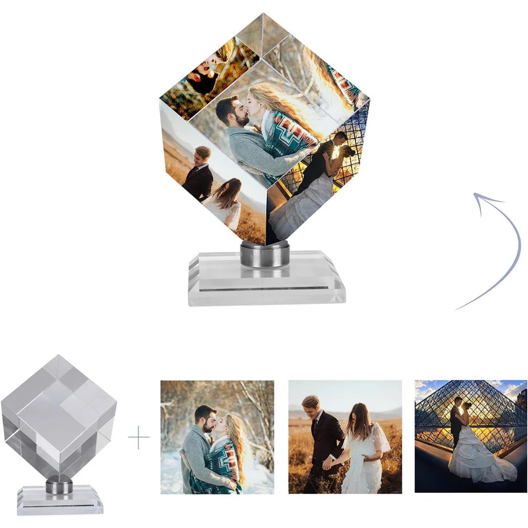 Cubo Recuerdo de Cristal 3D - LUZ DE LUNAS LLC