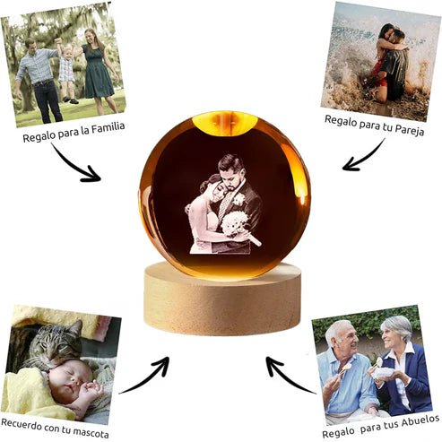 Esfera de cristal Personalizable - LUZ DE LUNAS LLC