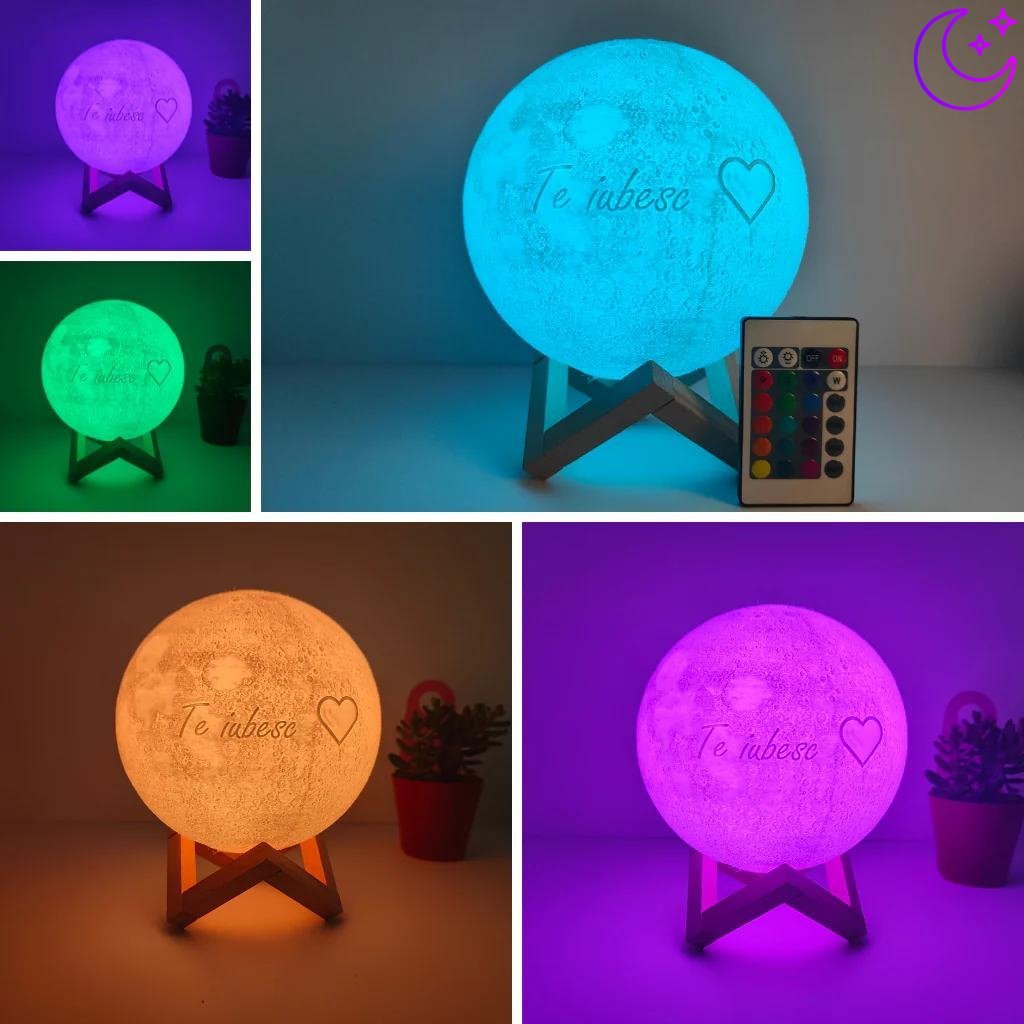 Lampara Luna Personalizada 3D - Luz de Lunas