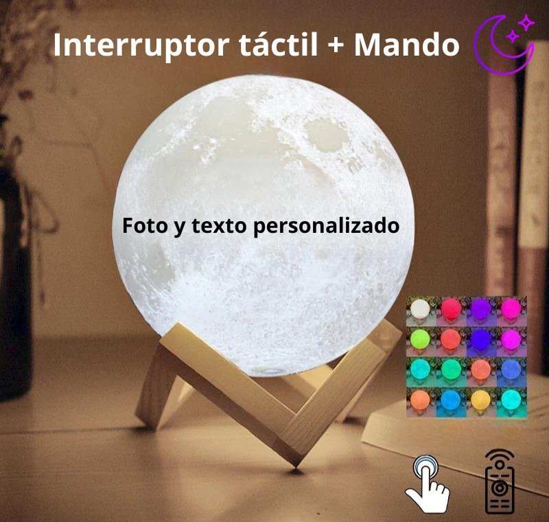 Lampara Luna Personalizada 3D - LUZ DE LUNAS LLC